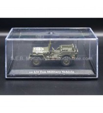 JEEP WILLYS 1/4 MILITARY U.S.A ( 75th BIRTHDAY D-DAY ) OPEN SOFT-TOP 1:43 CARARAMA with showcase box