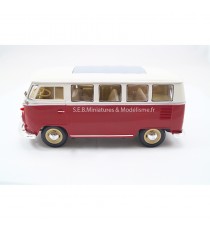 VW VOLKSWAGEN T1 COMBI BUS DE 1962 ROUGE / BLANC 1:24 WELLY côté gauche