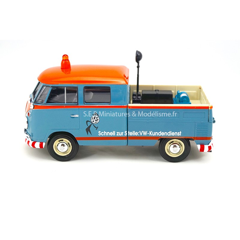 VW VOLKSWAGEN COMBI T1 TYPE II PICK-UP SERVICE CLIENTS VOLKSWAGEN REPARATION RAPIDE 1:24 MOTORMAX côté gauche