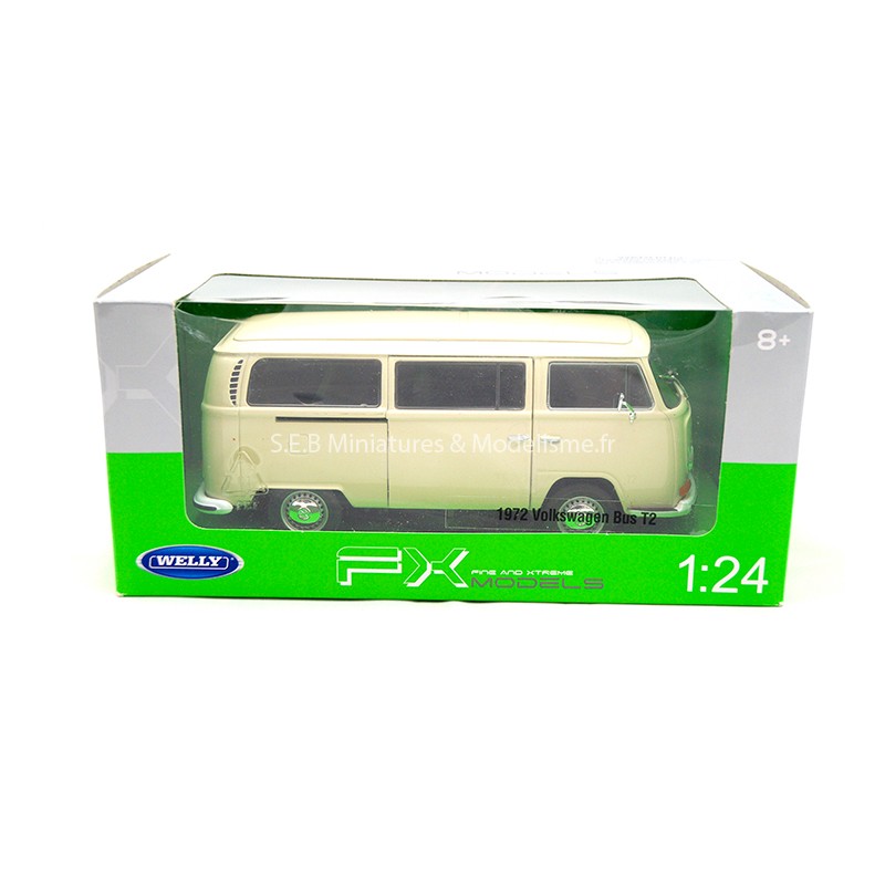 VW COMBI T2 1972 CREME 1:24 WELLY