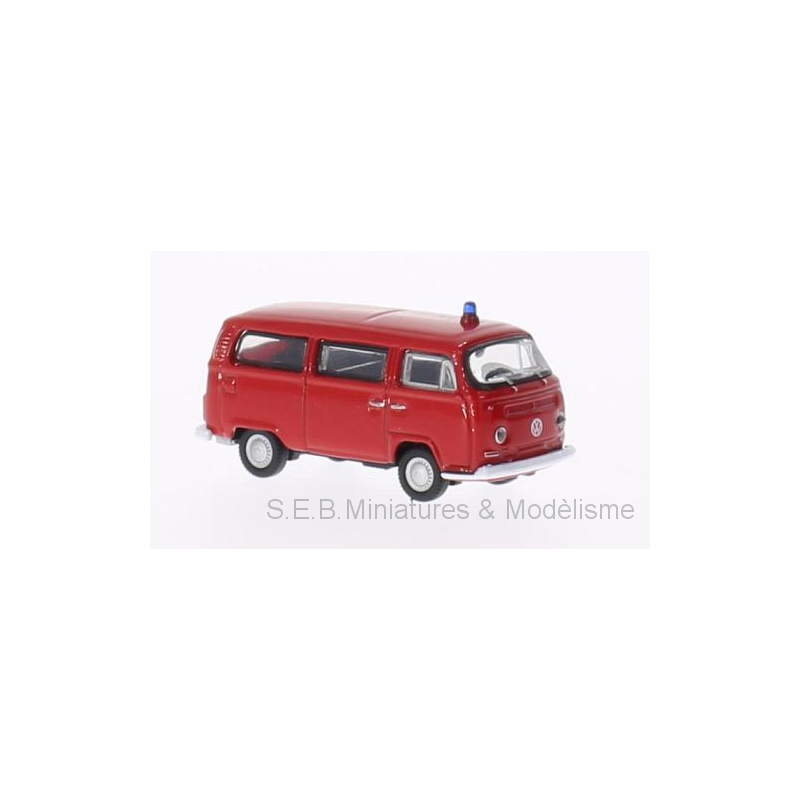 VW VOLKSWAGEN T2 BUS 1972 POMPIERS 1:87 WELLY VW VOLKSWAGEN T2 BUS 1972 POMPIERS 1:87 WELLY