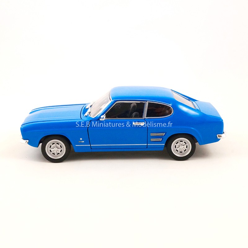 FORD CAPRI I 1600 GT XLR 1969 BLEU CLAIR 1:24 WELLY côté gauche