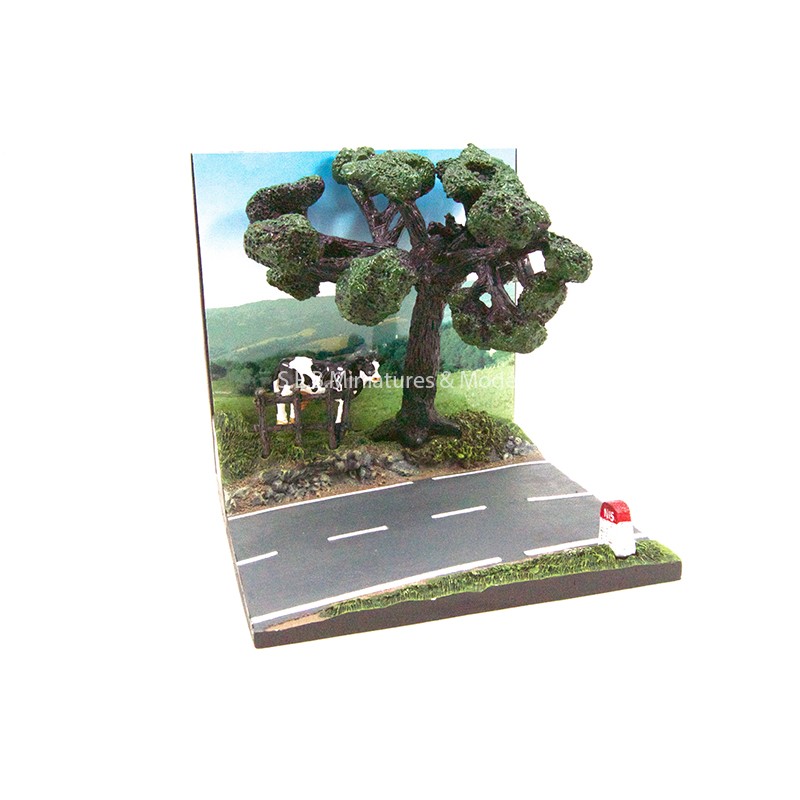 Diorama décor route de campagne