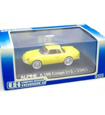 RENAULT ALPINE A 108 COUPÉ 2+2 FROM 1961 YELLOW 1:43 UNIVERSAL HOBBIES IN BLISTER