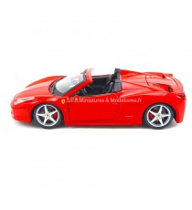 FERRARI 458 SPIDER ROUGE 1:24 BURAGO côté gauche