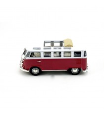 VW VOLKSWAGEN T1 SAMBA DE 1962 TOIT OUVERT MICROBUS BOURGOGNE 1:43 LUCKY DIE CAST, CÔTÉ GAUCHE