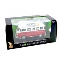 VW VOLKSWAGEN T1 SAMBA FROM 1962 OPEN ROOF MICROBUS BOURGOGNE 1:43 LUCKY DIE CAST in the packaging