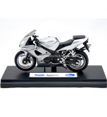 TRIUMPH DAYTONA 600 ARGENT 1:18 WELLY côté gauche