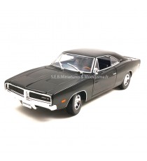 DODGE CHARGER 70 R/T 1969 NOIR 1:18 MAISTO vue avant gauche