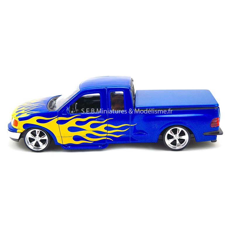 FORD F 150 PICK UP REGULAR CAB FLARESIDE BLEU 1998 -1:24 WELLY côté gauche