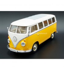 VW VOLKSWAGEN T1 YELLOW AND WHITE BUS FROM 1963 1:24 WELLY left front