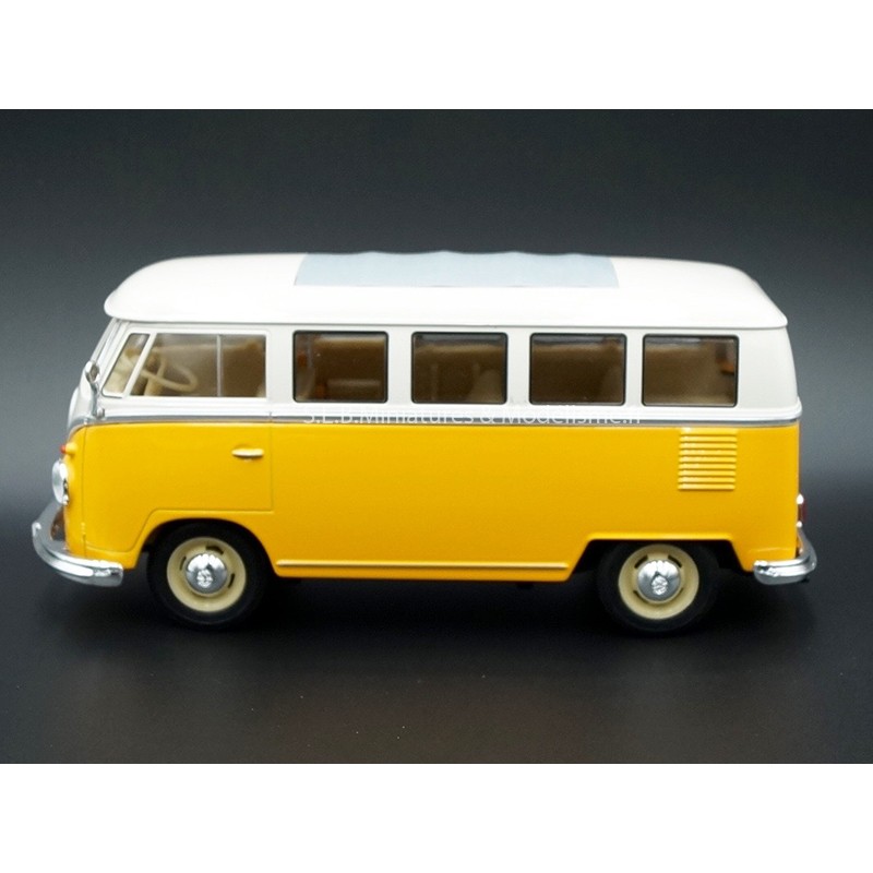 VW VOLKSWAGEN T1 YELLOW AND WHITE BUS FROM 1963 1:24 WELLY left side