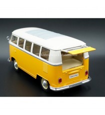 VW VOLKSWAGEN T1 YELLOW AND WHITE BUS FROM 1963 1:24 WELLY open boot