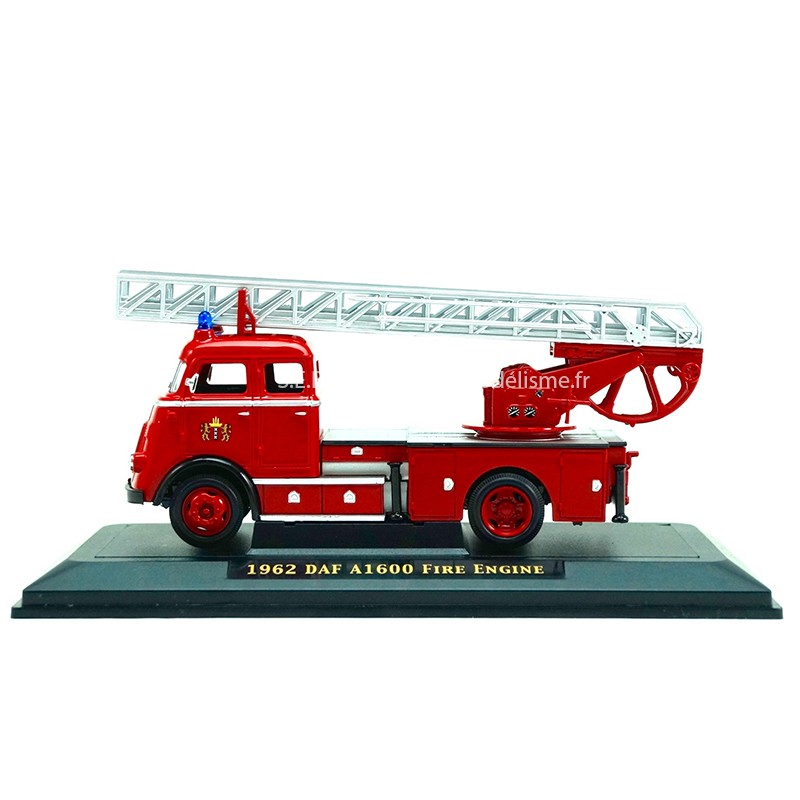 CAMION DAF A 1600 1962 POMPIERS GRANDE ÉCHELLE 1:43 LUCKY DIE CAST côté gauche