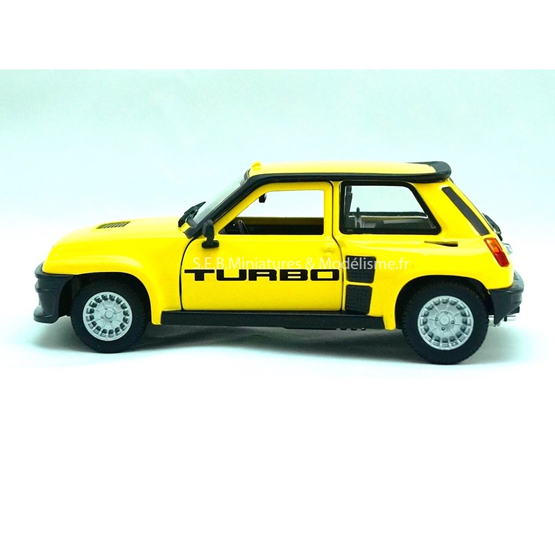 RENAULT 5 TURBO JAUNE 1:24 BURAGO côté gauche