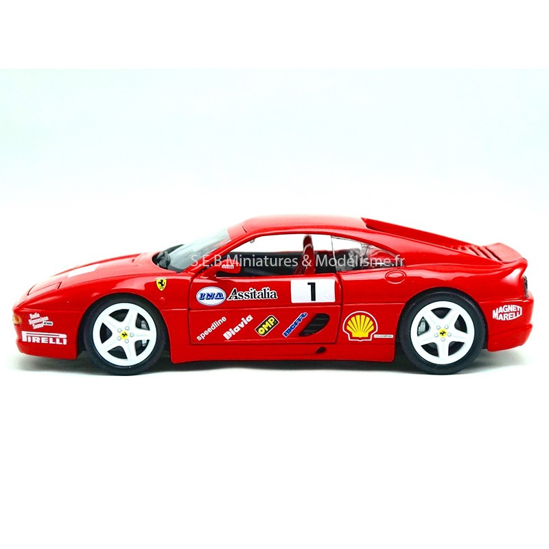 FERRARI F355 CHALLENGE N°1 ROUGE 1:24 BURAGO côté gauche