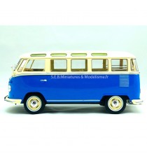VW VOLKSWAGEN COMBI T1 SAMBA BLUE/WHITE LIMITED SERIES 750PCS 1:18 KK SCALE