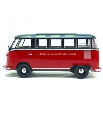 VW VOLKSWAGEN COMBI T1SAMBA ROUGE/NOIR SERIE LIMITE 750PCS 1:18 KK SCALE côté gauche