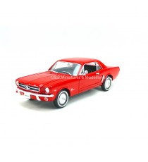 FORD MUSTANG COUPÉ 1/2 1964 ROUGE 1:24-27 WELLY VUE DE FACE