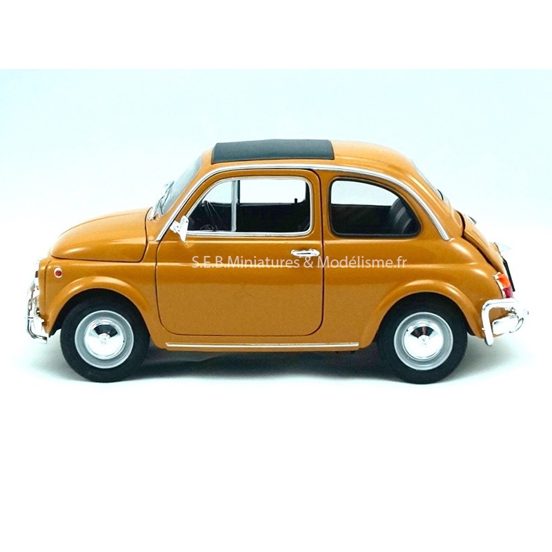 FIAT 500 JAUNE FONCÉ 1957 - 1:18 WELLY côté gauche