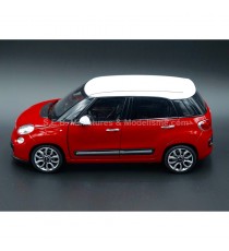 FIAT 500 L 2013 ROUGE TOIT BLANC - 1:24-27 WELLY côté gauche
