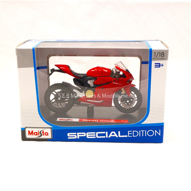 DUCATI 1199 PANIGALE ROUGE 1:18 MAISTO sous blister