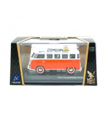 VW VOLKSWAGEN T1 SAMBA FROM 1962 OPEN ROOF MICROBUS 1:43 LUCKY DIE CAST in the packaging