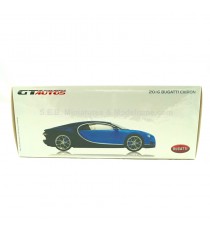 BUGATTI CHIRON 2016 BLUE / WHITE 1:18 GT AUTOS with packaging