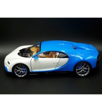 BUGATTI CHIRON 2016 BLUE / WHITE 1:18 GT AUTOS left side with fin