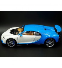 BUGATTI CHIRON 2016 BLEU / BLANC 1:18 GT AUTOS avec aileron