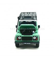 LAND ROVER DEFENDER 90 GREEN WITH ROOF RACK 1992 1:24 WELLY open hood