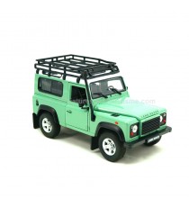 LAND ROVER DEFENDER 90 GREEN WITH ROOF RACK 1992 1:24 WELLY right front